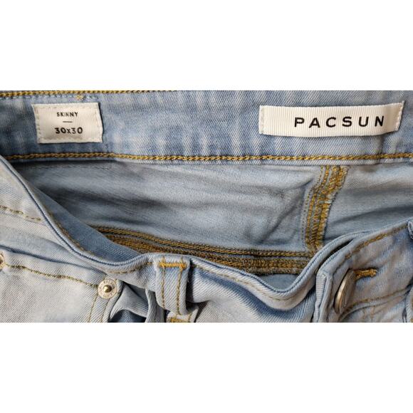 PACSUN Jeans Womens 30 x 30 Blue Denim Stretch Stretch Skinny Preppy Light Wash - Picture 9 of 12